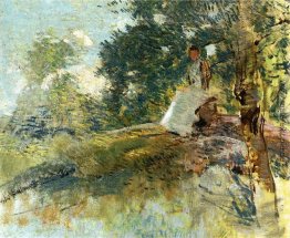 Landschaft mit Sitzende Figur Landschaft mit Sitzende Figur