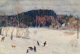 Landschaft mit Skifahrer Landschaft mit Skifahrer