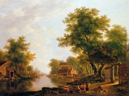 Landschaft mit Fluss in der Nähe von Dordrecht Landschaft mit Fluss in der Nähe von Dordrecht