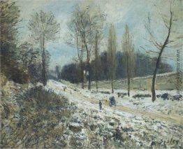 Route zu Marly Le Roi in der Schnee- Route zu Marly Le Roi in der Schnee-