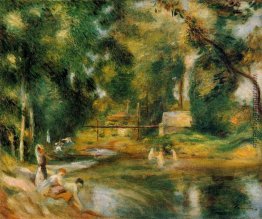 Essoyes Landschaft Washerwoman und Badegäste Essoyes Landschaft Washerwoman und Badegäste