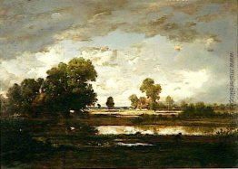 Der Teich, stürmischen Himmel Der Teich, stürmischen Himmel