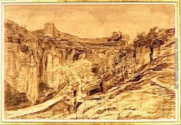 Landschaft Bäume am Hang einer Schlucht Landschaft Bäume am Hang einer Schlucht