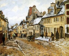 Pontoise, die Straße zu Gisors im Winter Pontoise, die Straße zu Gisors im Winter