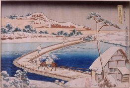 Die Pontonbrücke bei Sano in der Provinz Kozuka Die Pontonbrücke bei Sano in der Provinz Kozuka