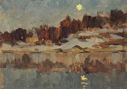 Landschaft mit Mond Landschaft mit Mond