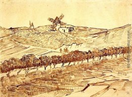 Landschaft mit Alphonse Daudet Windmill Landschaft mit Alphonse Daudet Windmill
