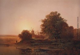 Sommerlandschaft mit Windmühlen Sommerlandschaft mit Windmühlen