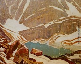 Berg Schneefall, See Oesa Berg Schneefall, See Oesa