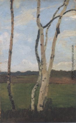 Landschaft mit Birkenstämmen Landschaft mit Birkenstämmen