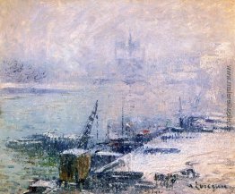 Der Pont Henri IV Notre Dame de Paris im Schnee Der Pont Henri IV Notre Dame de Paris im Schnee