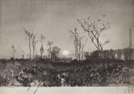 Landschaft mit Mond Landschaft mit Mond