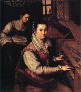 Self-Portrait am Clavichord mit einem Servant Self-Portrait am Clavichord mit einem Servant
