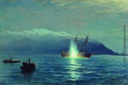 Sinken die türkische Dampfschiff 'Intibach' von Boote Schiffsgro Sinken die türkische Dampfschiff 'Intibach' von Boote Schiffsgro