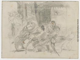 Mazeppa hinter ihm gebunden auf einer Wild Horse Mazeppa hinter ihm gebunden auf einer Wild Horse