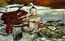 Stillleben mit Buddha-Hummer und Austern- Stillleben mit Buddha-Hummer und Austern-