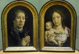 Die Carondelet Diptychon: Jean Carondelet (linkes Bild), Jungfra Die Carondelet Diptychon: Jean Carondelet (linkes Bild), Jungfra