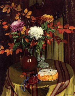 Chrysanthemen und Herbstlaub Chrysanthemen und Herbstlaub