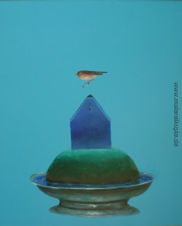 Vogel mit Ring und Blaues Haus Vogel mit Ring und Blaues Haus