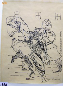 Zwei Nazi-Soldaten Missbrauch ein Jude und Ausreißen seinen Bart Zwei Nazi-Soldaten Missbrauch ein Jude und Ausreißen seinen Bart