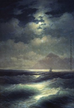 Blick auf das Meer im Mondlicht Blick auf das Meer im Mondlicht