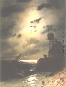 Moonlit Meerblick mit Schiffbruch Moonlit Meerblick mit Schiffbruch
