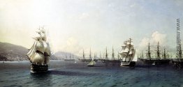 Schwarzmeer-Flotte in der Bucht von Feodossija, kurz vor dem Kri Schwarzmeer-Flotte in der Bucht von Feodossija, kurz vor dem Kri