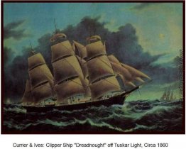 Schnelle Clipper (Packet) Schiff, Dreadnought, unter Kapitän Sam Schnelle Clipper (Packet) Schiff, Dreadnought, unter Kapitän Sam