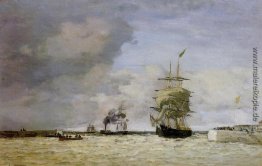 Le Havre. Einfahrt in den Hafen. Le Havre. Einfahrt in den Hafen.