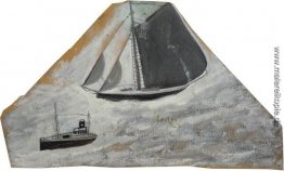 Grau, Großsegler und Small Boat Grau, Großsegler und Small Boat