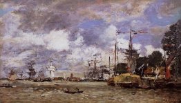 Antwerpen, Boote auf dem Fluss Schelde Antwerpen, Boote auf dem Fluss Schelde