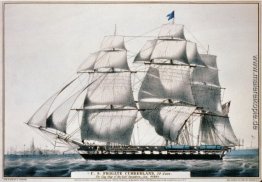 US-Fregatte Cumberland, 54 Guns. Das Flaggschiff des Golfs Squad US-Fregatte Cumberland, 54 Guns. Das Flaggschiff des Golfs Squad