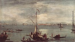 Die Lagune mit Booten, Gondeln und Rafts Die Lagune mit Booten, Gondeln und Rafts