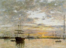 Der Hafen von Le Havre bei Sonnenuntergang Der Hafen von Le Havre bei Sonnenuntergang