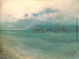 Die Schiffe auf rauer See, Sonnenaufgang Die Schiffe auf rauer See, Sonnenaufgang