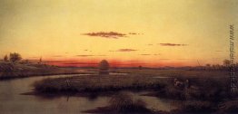 Enten-Jäger in einem Twilight-Marsh Enten-Jäger in einem Twilight-Marsh