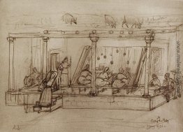 Weben des Teppichs Weben des Teppichs