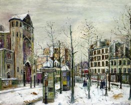 Die squre Abbesses im Schnee Die squre Abbesses im Schnee