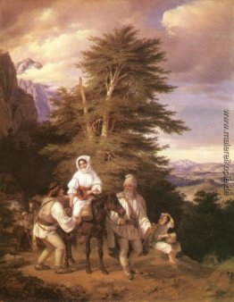 Rumänische Familie Gehen zur Messe Rumänische Familie Gehen zur Messe
