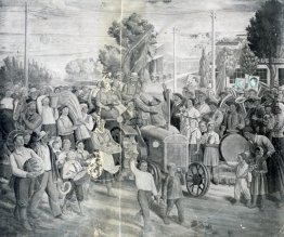 Fresken von Kharkiv Chervonozavodsky Theater - Das Ferien der Er Fresken von Kharkiv Chervonozavodsky Theater - Das Ferien der Er