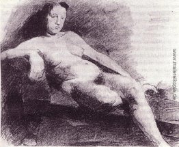 Nude Frau liegend auf einer Couch Nude Frau liegend auf einer Couch