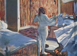 Frau bei der Toilette Frau bei der Toilette