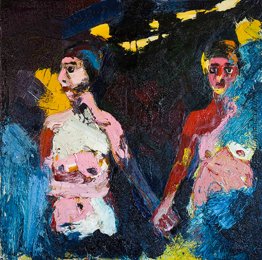 Mädchen in der Brandung mit Mond wirft einen Schatten Mädchen in der Brandung mit Mond wirft einen Schatten