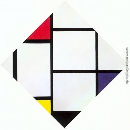Lozenge Komposition mit Rot, Grau, Blau, Gelb und Schwarz Lozenge Komposition mit Rot, Grau, Blau, Gelb und Schwarz