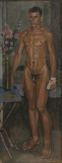 Nude Jugend mit Oleander und einen Verband an der Hand Nude Jugend mit Oleander und einen Verband an der Hand