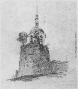 Porhov. Belfry am Festungsturm. Porhov. Belfry am Festungsturm.