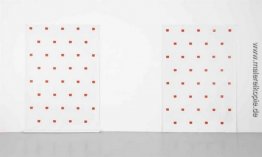 Imprints eines No. 50 Paintbrush in regelmäßigen Abständen von 3 Imprints eines No. 50 Paintbrush in regelmäßigen Abständen von 3