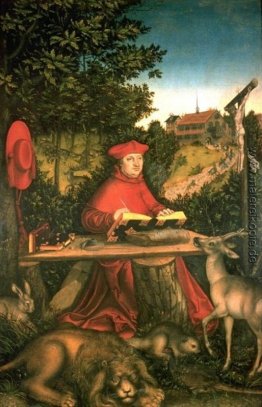 Albrecht von Brandenburg als St. Jerome in seiner Studie Albrecht von Brandenburg als St. Jerome in seiner Studie