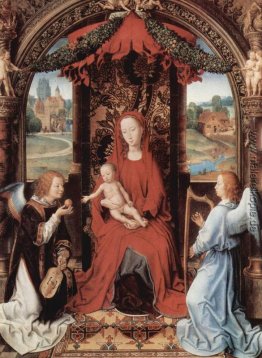 Madonna und Kind inthronisiert mit zwei Engeln Madonna und Kind inthronisiert mit zwei Engeln