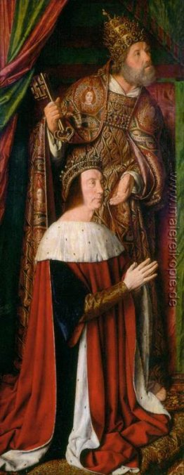 Peter II de Beaujeu von Bourbon mit St. Peter - linke Flügel der Peter II de Beaujeu von Bourbon mit St. Peter - linke Flügel der